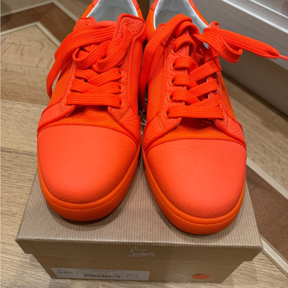 Christian louboutin Vieira Orlato Orange Sneakers size 37.5